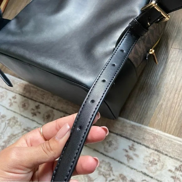 Michael Kors Brown and Black Backpack Connie Bag NWOT - Picture 11 of 13